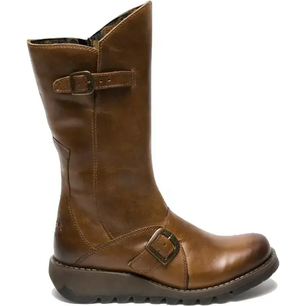 Image of Fly London Womens Mes 2 Wedge Zip Up Boots - UK 6 Brown female SA0104CAM6