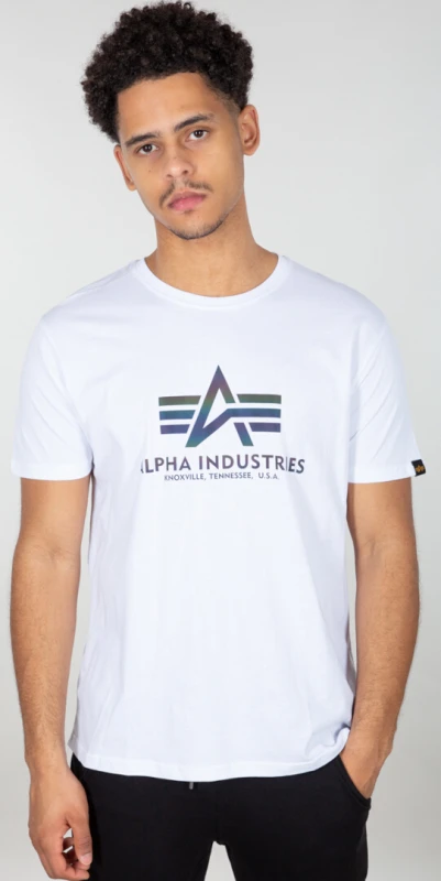 Image of Alpha Industries Basic Rainbow Ref. T-Shirt, white, Size XL for Men