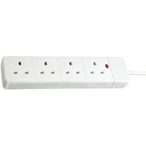 Image of Brennenstuhl 4 Gang 2m White Neon Indicator UK Plug