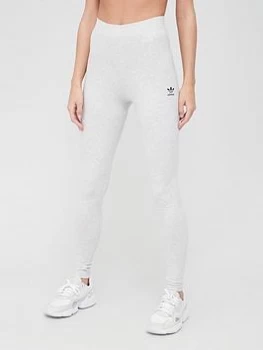 Image of adidas Originals Trefoil Essentials Leggings - Light Grey Heather, Light Grey Heather, Size 14, Women