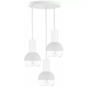 Image of Keter Ice Cluster Pendant Ceiling Light White, 30cm, 3x E27