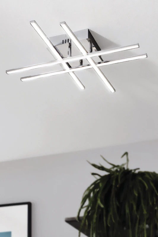 Image of EGLO Lasana 1 - Integrated LED Flush Wall / Ceiling Light Chrome - Eglo 9002759955687