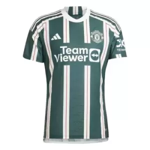 Image of adidas Manchester United Authentic Away Shirt 2023 2024 Adults - Green