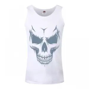 Image of Grindstore Mens Grinning Skull Vest Top (S) (White)