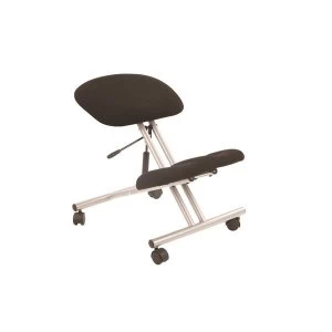 Image of Trexus Kneeling Office Chair Steel Framed on Castors Gas Lift Seat Charcoal H480 620mm