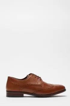 Image of Mens Tan Leather Brogue Shoes
