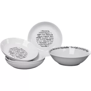 Image of 5 Piece Italian Script Pasta/Salad Bowl Set