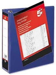 Image of 5 Star Presentation Ring Binder PVC 4 D-Ring 65mm Size A4 Blue Pack 10