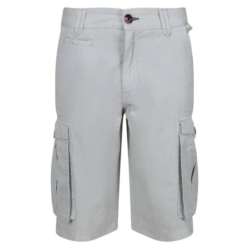 Image of Regatta Regatta Men 'Shorebay' Vintage Look Cargo Shorts in Silver Size: 38R Silver 38R Male 5063019658155