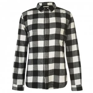 Image of Label Lab Label Mens Lex Large Brushed Gingham Shirt - Off White