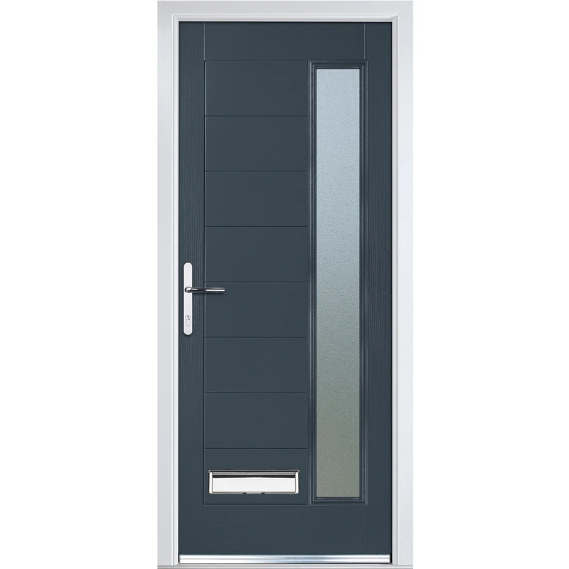 Image of Crystal Grp Door Long Glass Grey 7016 Rh 920 X 2055Mm Obs, Grey 1LAGRHOB