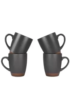 Image of Stonebridge Mug Set of 4 Stoneware Coffee Tea Cups Grey