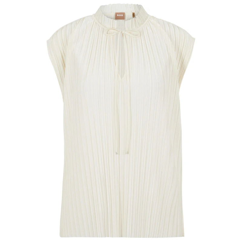 Image of Boss Womens Emalla Short Sleeve Polo Shirt Open White female 12 (M)