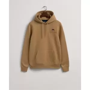 Image of Gant Arc Shield Hoodie Mens - Brown