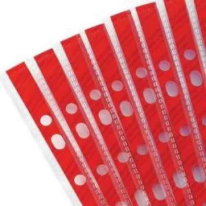 Image of Rexel Quality Foolscap Pockets with Red Spine; Extra Capacity; Left