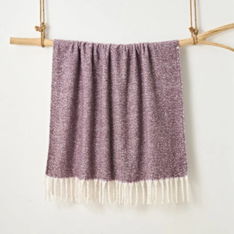 Image of Allure Bath Fashions Aisling Faux Mohair Throw Blanket 127 X 170Cm - Thistle