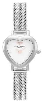 Image of Olivia Burton OB16MC74 Meant To Bee Heart-Shaped Case Mesh Watch