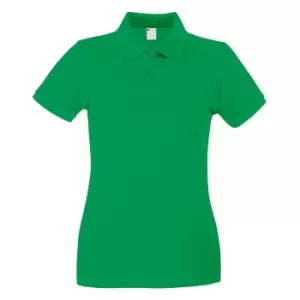 Image of Womens/Ladies Fitted Short Sleeve Casual Polo Shirt (Small) (Bright Green)