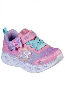 Image of Skechers Toddler Girl Heart Lights Trainer, Pink, Size 4 Younger