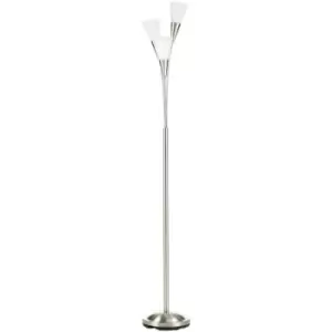 Image of HOMCOM Modern Upright Floor Lamp With 3 Light Steel Base For Living Room