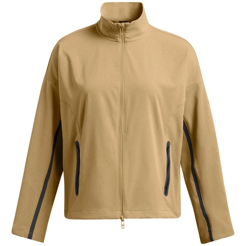 Image of Under Armour Womens Vented Unstoppable Tracksuit Top Tracksuit Tops 8 (XS) Brown 66920505310