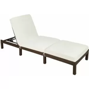 Image of Tectake - Sun lounger Sofia rattan - reclining sun lounger, garden lounge chair, sun chair - brown