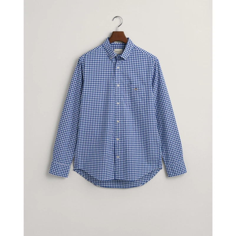 Image of Gant Regular Fit Gingham Poplin Shirt - Blue Blue S