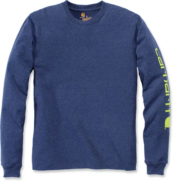 Image of Carhartt Logo Longsleeve, blue, Size L