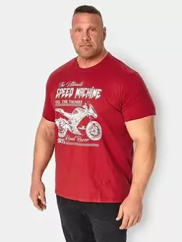 Image of BadRhino Speed Machine T-Shirt - Red, Size 4XL, Men