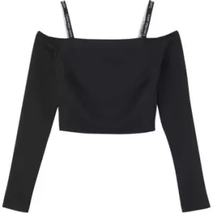 Image of Calvin Klein Jeans Logo Straps Milano Long Sleeve - Black