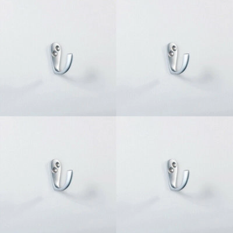 Image of Loops 4x Victorian One Piece Single Bathroom Robe Hook 40mm Projection Satin Chrome Multi