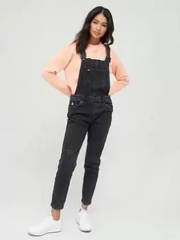 Image of Superdry Vintage Slim Taper Dungaree - Black, Size 10, Women