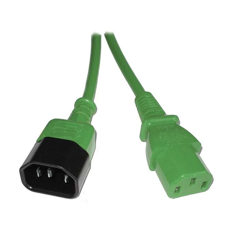 Image of FDL 2M IEC MAINS EXT. CABLE - IEC C13 SKT. TO C14 PLUG - GREEN