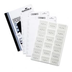 Image of Durable NAME BADGE SET PIN 40x60mm 20x 8100 Badges54 Inserts-3 A4