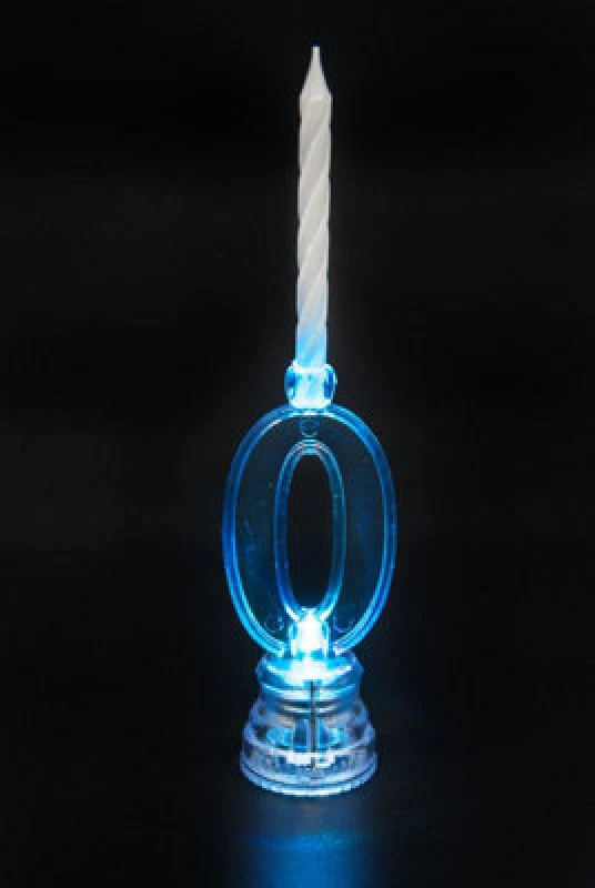 Image of Shatchi Birthday Candle Number 0 Flashing Colour Changing with 4 Candle Cake Decoration Multi unisex