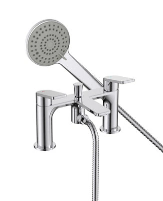 Image of Bristan Frammento Bsm Chrome Deck Mounted Bath Shower Mixer Tap + Hose + Head