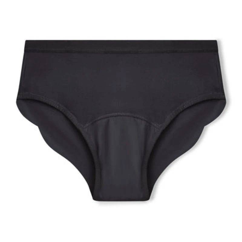 Image of Bionic Body Nixi Body - Susie Sporty Hip Hugger Black Period Knickers (Size 8-10), Sustainable Medium 15ml Absorbent Leak Proof Breathable