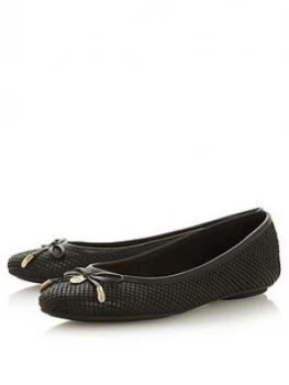 Image of Dune London Harpar Bow Detail Ballerina Pumps - Black
