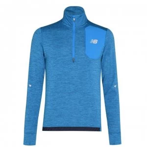 Image of New Balance Impact Run Zip Top Mens - Wave Blue