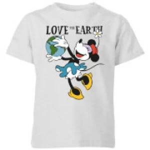 Image of Disney Minnie Mouse Love The Earth Kids T-Shirt - Grey - 5-6 Years
