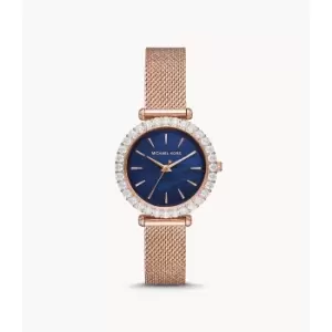 Image of Michael Kors Womens Darci Three-Hand Rose Gold-Tone Stainless Steel Watch - Rose Gold