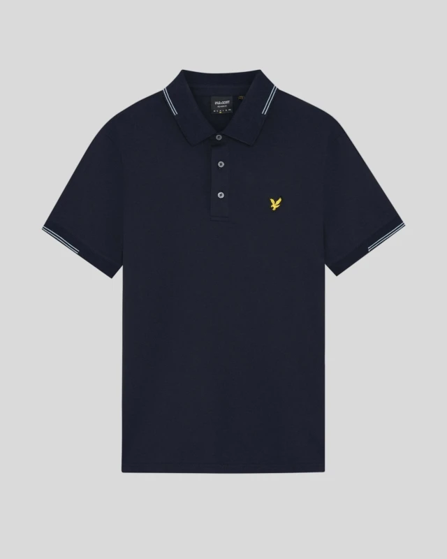 Image of Lyle & Scott Mens Fine Cotton Tipped Polo Shirt in Blue