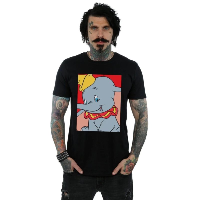 Image of Disney Men Dumbo Portrait T-Shirt in Black Size: Small Black S Male 5057955963749