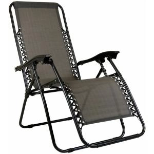 Image of Charles Bentley Zero Gravity Reclining Garden Chair - Grey