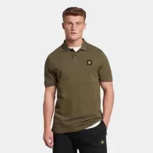Image of Mens Casuals Tipped Polo Shirt Olive - S