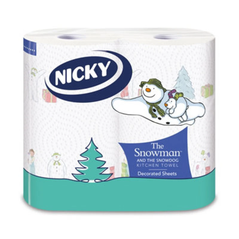 Image of Nicky Snowman & The Snowdog White Paper Towels, Pack Of 2