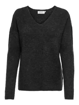Image of ONLY V-neck Knitted Pullover Women Grey