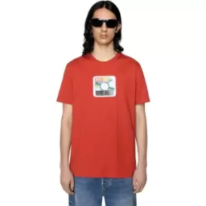 Image of Diesel CD Logo T-Shirt Mens - Red