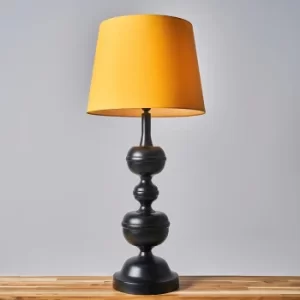 Image of Gracie Matt Black Table Lamp with XL Mustard Aspen Shade
