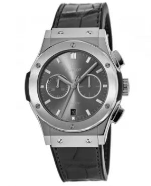 Image of Hublot Classic Fusion 42mm Grey Chronograph Dial Leather Strap Mens Watch 541.NX.7070.LR 541.NX.7070.LR